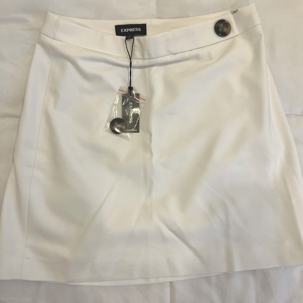 NWT Express High Waisted Button Tab Mini Skirt